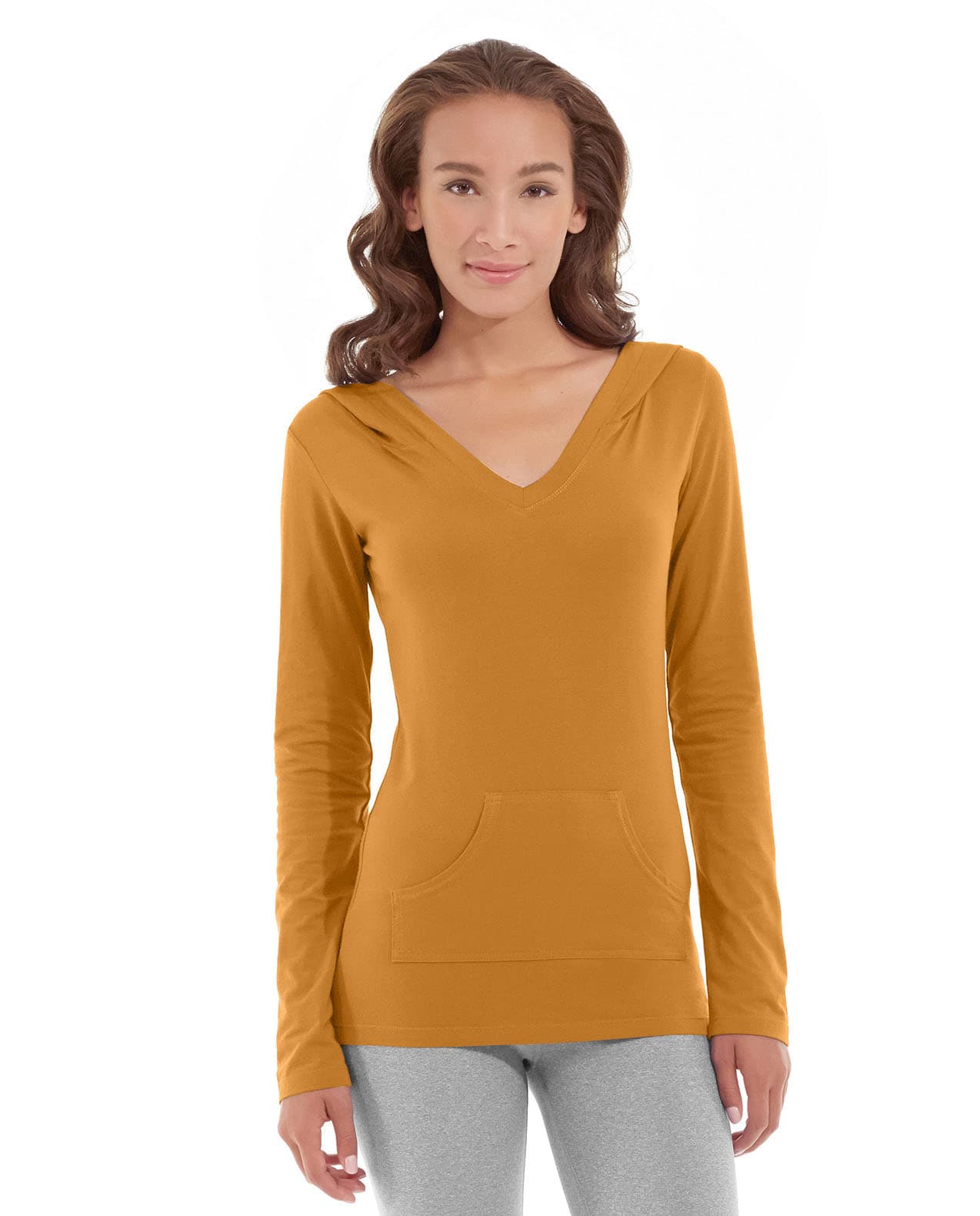 Eos V-Neck Hoodie-S-Orange